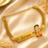 Personalized Gold Name Bracelet with Cute Boy Charm