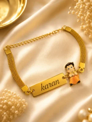WhatsApp (2) Personalized Gold Name Bracelet with Cute Boy Charm