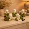 Serene Little Monks – Set of 5 Marble Dust Décor Figurines