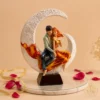 Romantic Couple on Crescent Moon Decorative Showpiece
