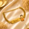 Personalized Gold Name Bracelet with Cute Boy Charm
