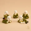 Five Little Monk Figurines Set – Marble Dust Decorative Showpieces