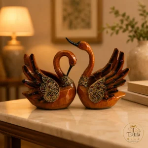 Royal Swan Couple Decorative Showpiece – Set of 2