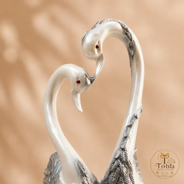 Elegant Swan Couple Showpiece – Marble Dust Decorative Figurine
