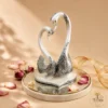 Elegant Swan Couple Showpiece – Marble Dust Decorative Figurine