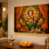 Premium 3D Crystal Embellished Lord Ganesha Wall Photo Frame | Decorative Pooja & Home Decor Frame